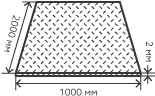 Лист нержавеющий  2х1000х2000 мм.  AISI 201 (12Х15Г9НД) холоднокатаный,  рифленый,  чечевица, давленный